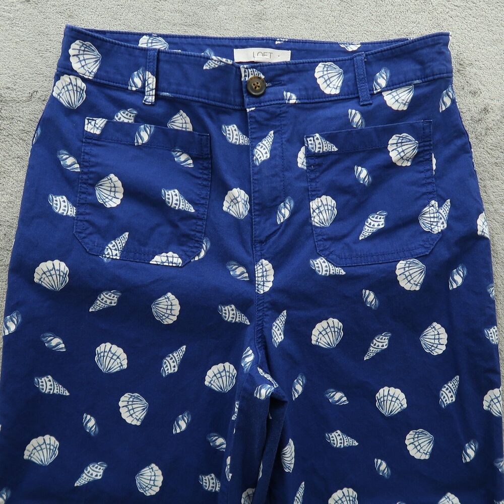 Loft Pants Women's Size 10 High-Rise Palmer Wide-Leg Crop 25" Inseam Stretch - Picture 12 of 16